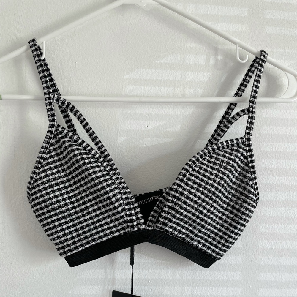 PLT Checkered Bralette Top